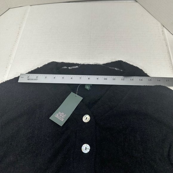 2 Piece Wild Fable Women's Small Black Crop Sweater And Blue Ribbed T-Shirt - Picture 8 of 16